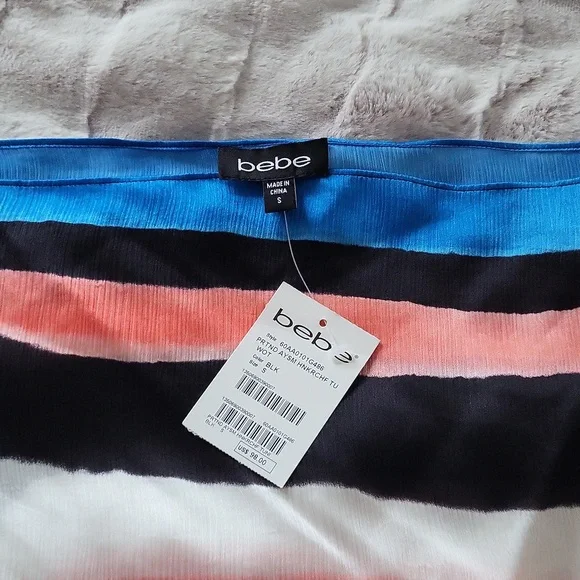 Bebe 100% SILK Asymmetrical Tunic Top/Dress | TAG ON NEVER WORN | Near Vintage - Picture 5 of 14